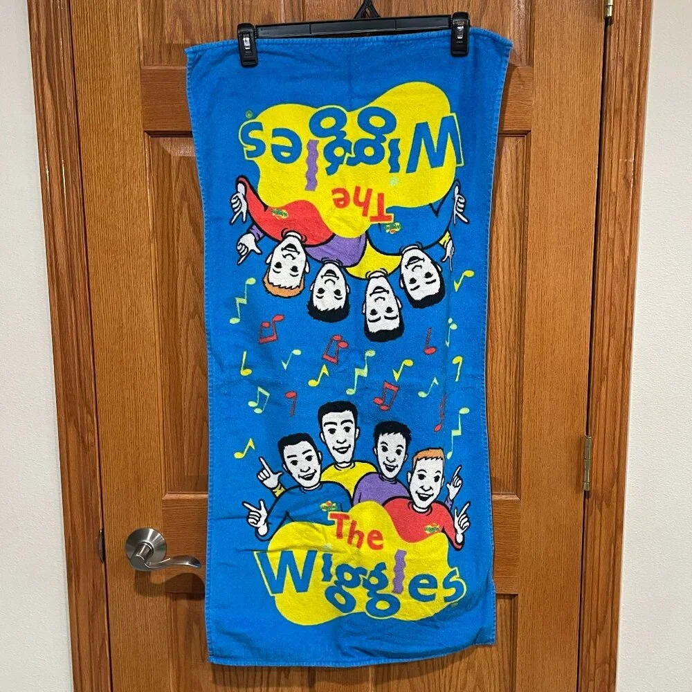 Vtg 2003 The Wiggles Children's 100% Cotton Blue Bath Towel